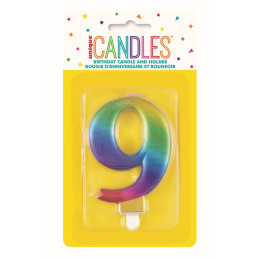 Bougie RAINBOW métalisée -...