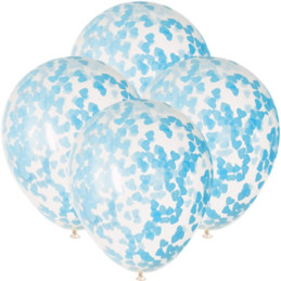 5 Ballons 40cm  confettis...