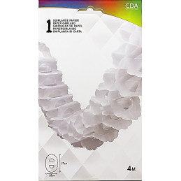 Guirlande zinnia 4m BLANC 