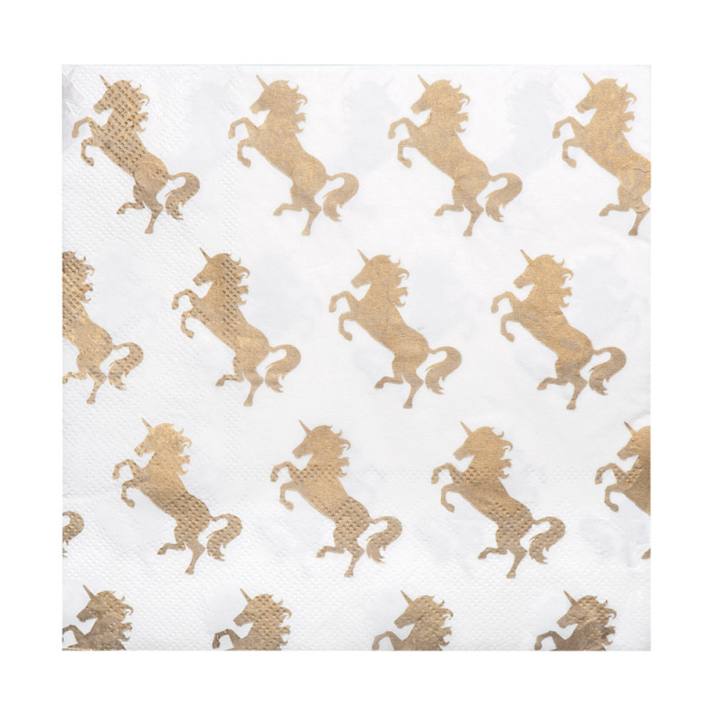 Folat Serviettes Unicorns & Rainbows 33x33cm-20 pièces, 68349
