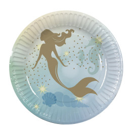 10 Assiettes papier Sirène...