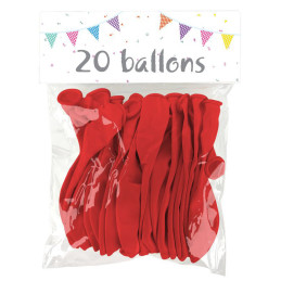 20 Ballons latex  ROUGE 25 cm 