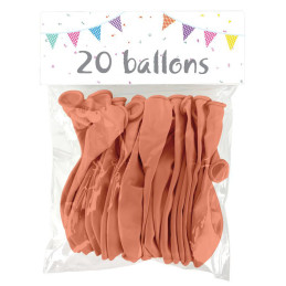 20 ballons latex  PÊCHE 25 cm 