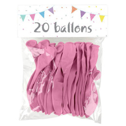 20 ballons latex  ROSE 25 cm 