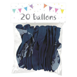 20 Ballons latex  BLEU DARK...