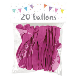 20 ballons latex FUCHSIA...