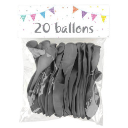 20 Ballons latex  ARGENT 25...