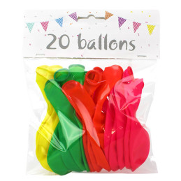 20 Ballons FLUO assortis 25cm 
