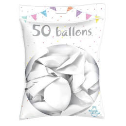 50 Ballons latex Blanc 30 cm