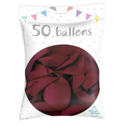 50 Ballons latex Bordeaux...