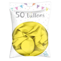 50 Ballons latex Jaune 30 cm 