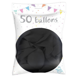 50 Ballons latex Noir 30 cm 