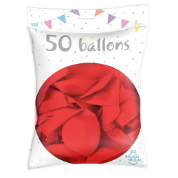 50 Ballons latex Rouge 30 cm