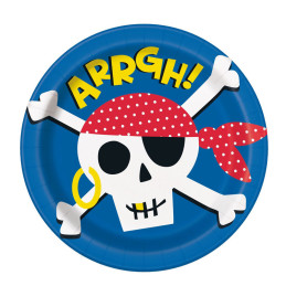 8 assiettes 23 cm AHOY PIRATE 