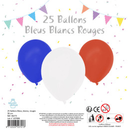 25 Ballons bleu, blanc,...