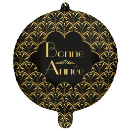 LOT DE 50 BALLONS DE 30CM OR ET NOIR GATSBY ANNEES 20 : décoration