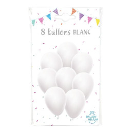 8 Ballons blancs (30 cm) 