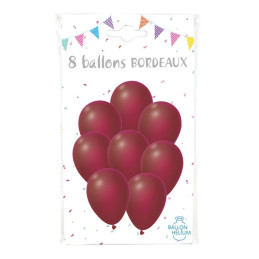 8 Ballons bordeaux 30 cm 
