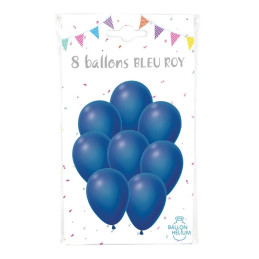 8 Ballons bleu roy 30 cm