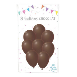 8 Ballons chocolat 30 cm 