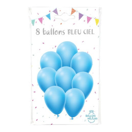 8 Ballons bleu ciel 30 cm