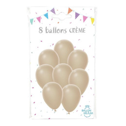 8 Ballons crème 30 cm 