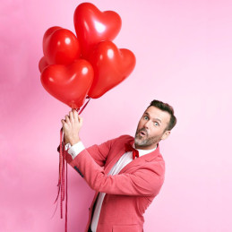 5 Ballons petit coeur rouge...