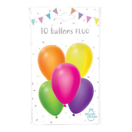 10 Ballons latex FLUO 26 cm 