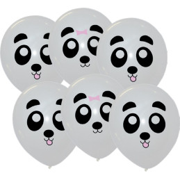 6 Ballons imprimés PANDA 