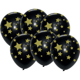 6 Ballons latex 30 cm noirs...