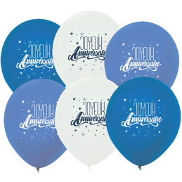 6 Ballons Bleus Joyeux...