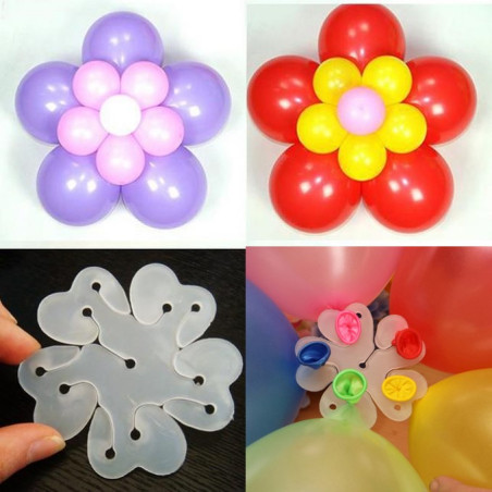 WISIRENT Lot 100 Clips Fleur Pour Ballons - Supports Arche Guirlande Mariage Anniversaire Fête