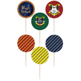 6 cake-topper blasons MAGIC...