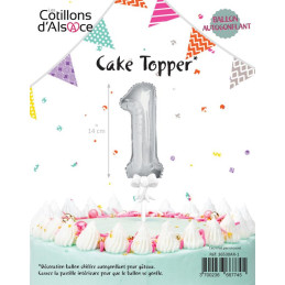 Cake Topper Argent Chiffre...