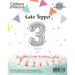 Cake Topper Argent Chiffre...