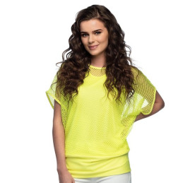 Top en résille jaune fluo...