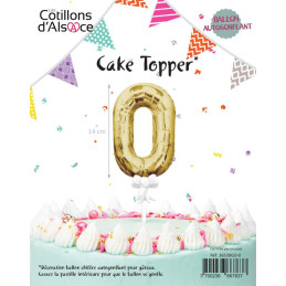 Cake Topper OR Chiffre 0 14...