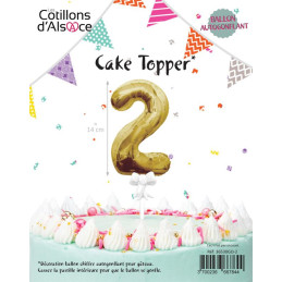 Cake Topper OR Chiffre 2 14...