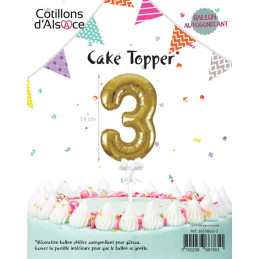 Cake Topper OR Chiffre 3 14...