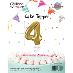 Cake Topper OR Chiffre 4 14...