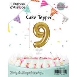 Cake Topper OR Chiffre 9 14...