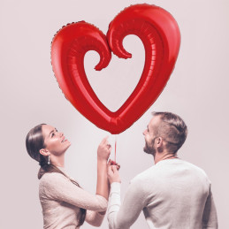 Ballon Coeur foil rouge 90...