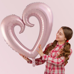 Ballon Coeur foil rose gold...