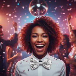 Noeud papillon sequin ARGENT