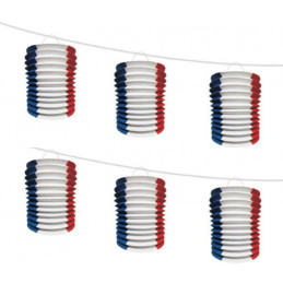 Guirlande 6 Lampions 15 x10cm,TRICOLORE Longueur 3.6 m BBR