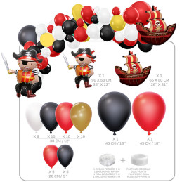 Grossiste Kit 35 ballons latex pour Arche ballons rose blanc transparent, Réservé aux professionnels