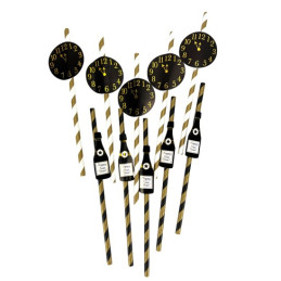 10 Pailles carton HAPPY NEW...