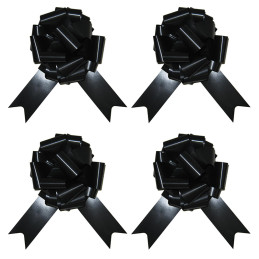 4 Nœuds à tirer 18 cm - Noir 