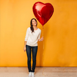 Ballon COEUR rouge foil 90 cm 
