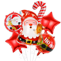 Set 6 ballons PERE NOEL 